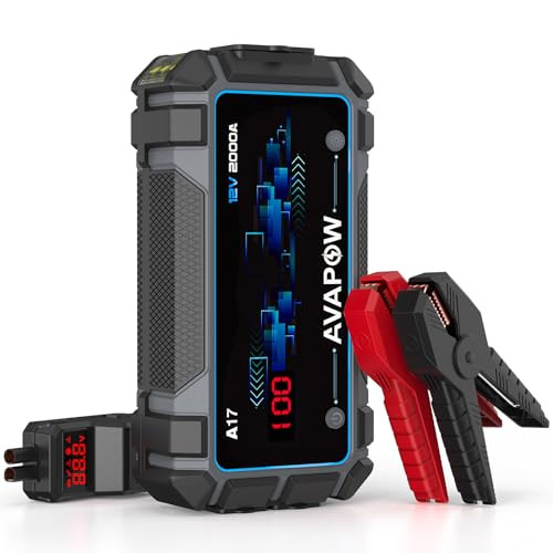 AVAPOW 2000A Car Battery Jump Starter for 12V 8L Gas/6.5L Diesel Engine