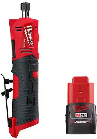 Milwaukee M12 Fuel 1/4 in. Straight Die Grinder with M12 2.0 Ah Battery