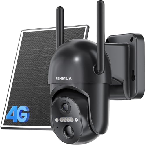 SEHMUA 4G LTE Cellular Solar Security Camera Wireless Outdoor