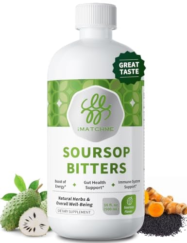 Soursop Bitters Liquid+Black Seed for Cell Support & Regeneration 16 Fl Oz