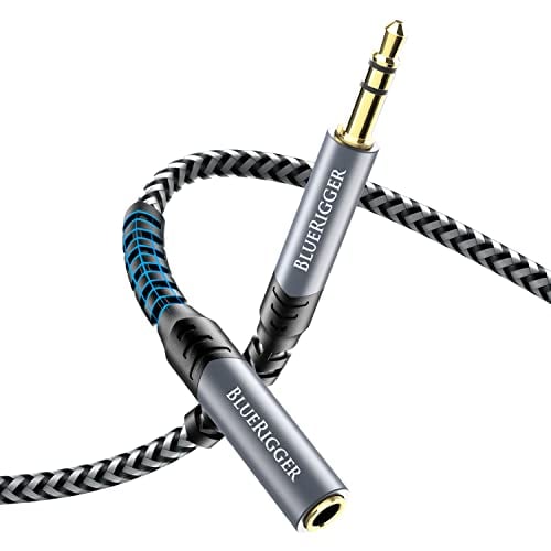 40' Bluerigger 3.5mm Male to Female Headphone Extension Cable with 24K Gold Plated Connectors