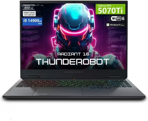 THUNDEROBOT Radiant 16 Laptop 16" QHD+ 300Hz IPS, 32GB DDR5 RAM, 1TB SSD