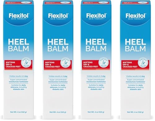 Flexitol Heel Balm, Cracked Heel Cream & Foot Balm, 4 oz Tube (Pack of 4) Deal