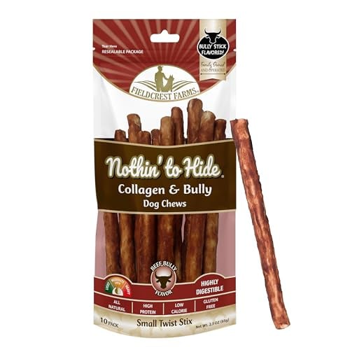 Fieldcrest Farms Nothin' to Hide Beef Bully Twist Stix Dog Chews 10-Count