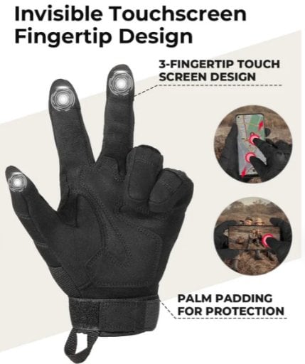 KemiMoto Motorcycle Tactical Gloves with Touchscreen Hard Shell Deal