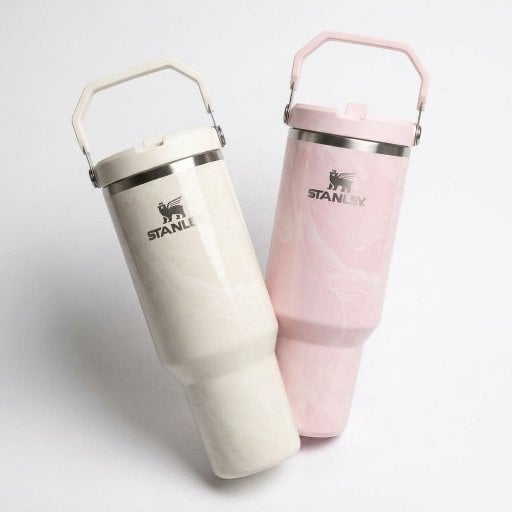 40-Oz Stanley Ice Flow Flip Straw Tumbler (Calcite Calacatta) Deal
