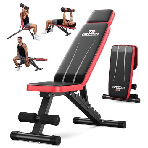 Nicepeople Adjustable Weight Bench up to 6'2" with 10 Backrests