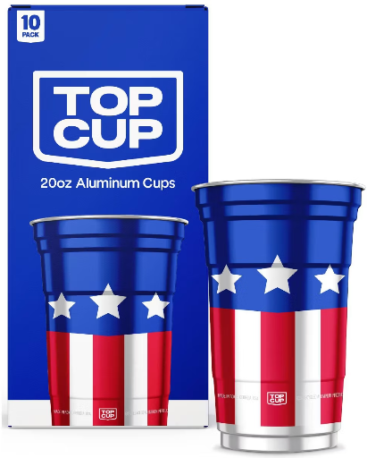 Top Cup Seasonal Aluminum Cups 20oz/10ct Deal
