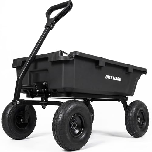 BILT HARD 900 lbs Poly Garden Dump Cart 5 Cu.Ft
