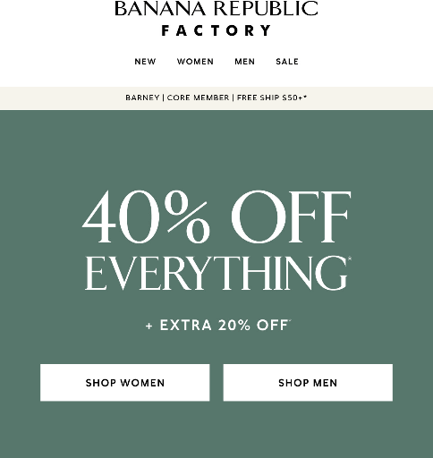 Banana Republic Factory Sale Deal