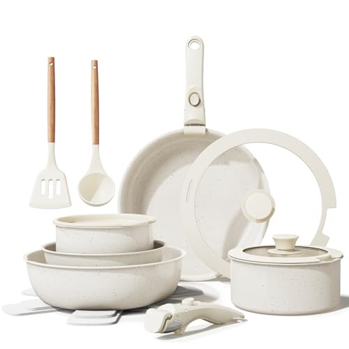 Bazova Ceramic Nonstick Cookware Set 17-Pieces