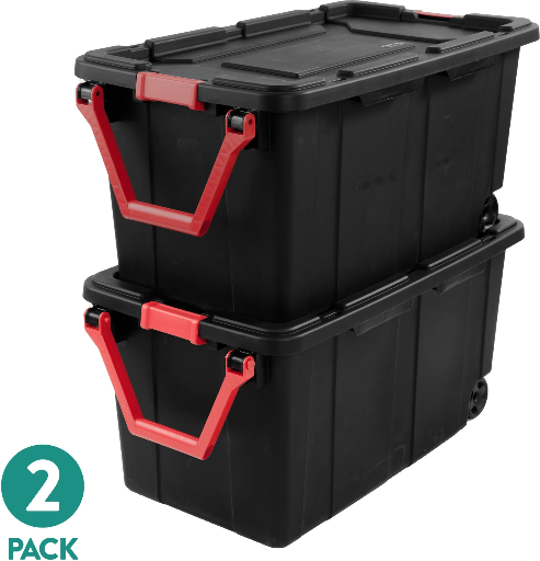 Sterilite Extra-Large Wheeled Industrial Storage Bin 2-Pack (40L) Deal