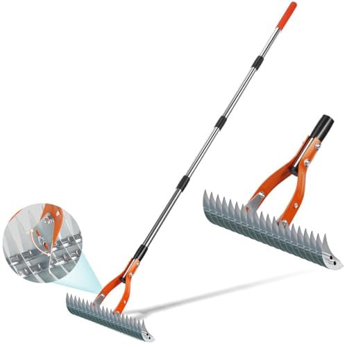 Yofidra 70" 19-Tine Heavy Duty Metal Dethatcher Rake Deal