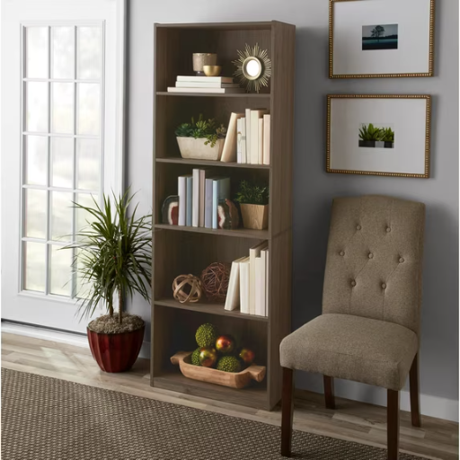 Mainstays 5-Shelf Bookcase with Adjustable Shelves, Rustic Oak Deal