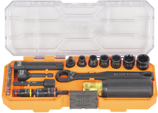 Klein Tools KNECT Impact Pass Through and Flip Socket Starter Set, 21-Piece