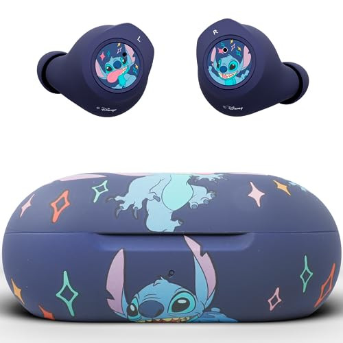 iJoy Disney Lilo & Stitch Wireless Bluetooth Earbuds w/ Touch Control (Stitch Lik)