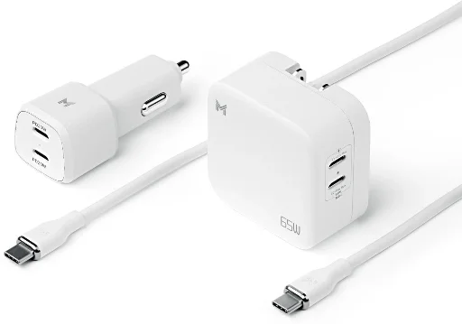 Member's Mark 65W GaN USB-C PD Home+Auto Charger Kit with 2- 6' USB-C Cables Deal