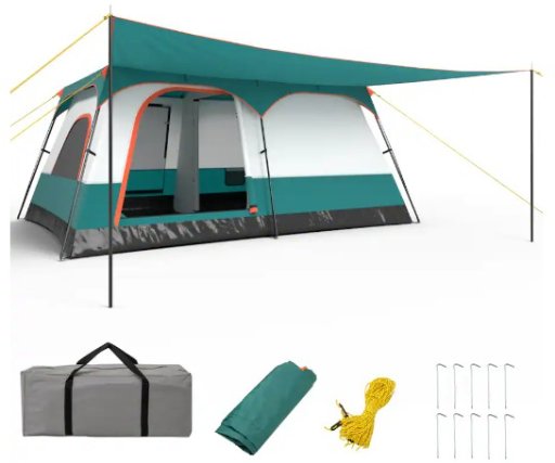 Gymax 10-Person Camping Tent with Porch