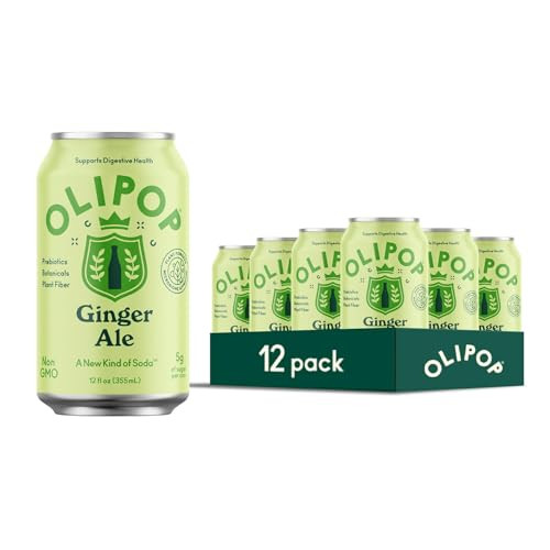 OLIPOP Prebiotic Soda Pop Ginger Ale 12-Cans