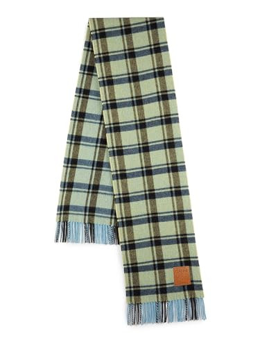 Ganni Double Face Check Wool Scarf Yellow Pear