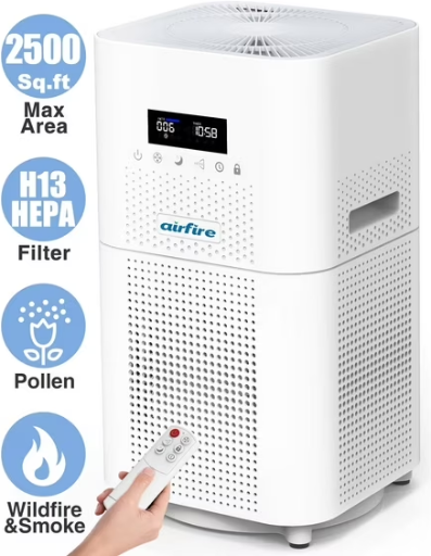 AIRFIRE HEPA Air Purifier for Large Rooms (up to 2500 Sq.ft, White)