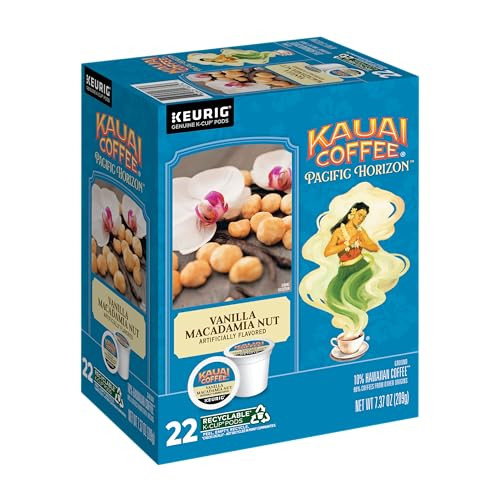 Kauai Coffee K-Cup Pods for Keurig Brewers (Vanilla Macadamia Nut) 22-Count