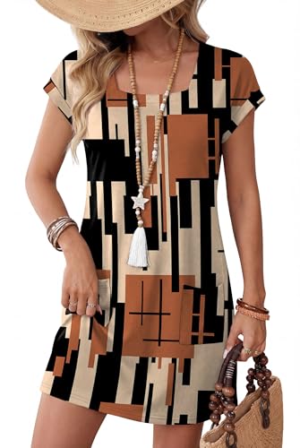 OFEEFAN Square Neck T-Shirt Dress