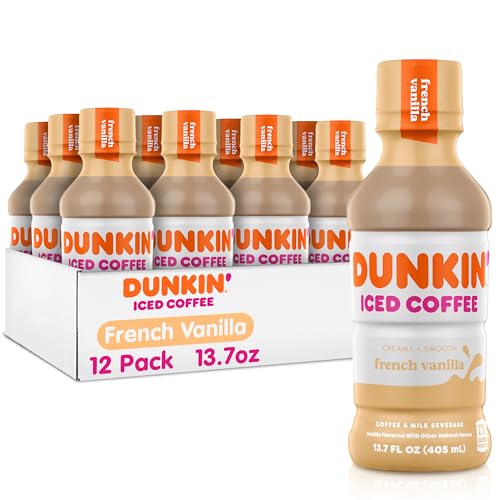 Dunkin' French Vanilla Iced Coffee Bottles 12-Pack 13.7 fl oz