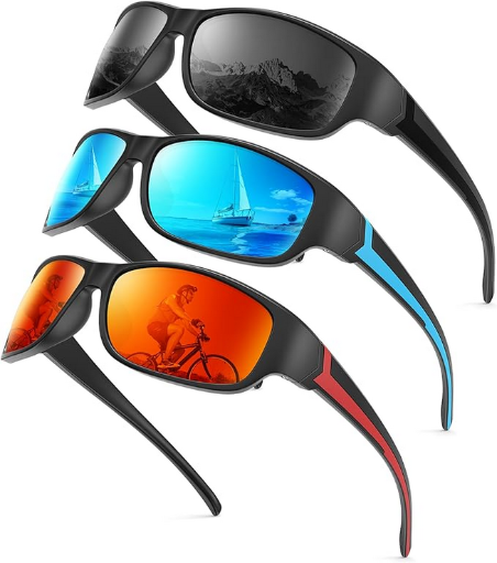 KALIYADI Men's Polarized Sports Sunglasses 3-Pack Deal