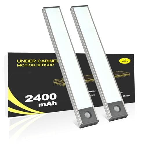 2-Pack Under Cabinet Lights, Motion Sensor, 2400mAh, 160LM