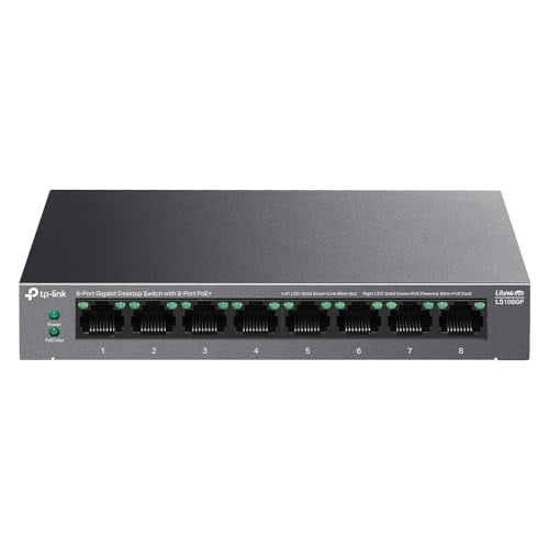 TP-Link LS108GP 8 Port PoE Gigabit Ethernet Switch 62W