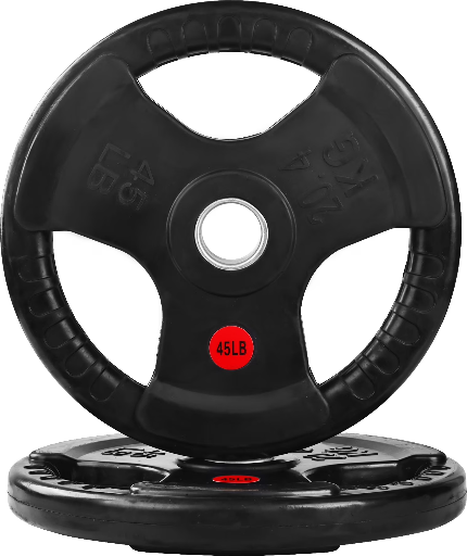Signature Fitness 3-Grip Olympic Rubber Weight Plates 2x45lb