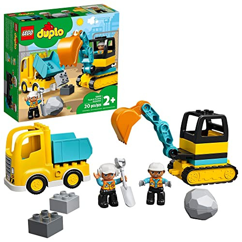 LEGO DUPLO Town Truck & Tracked Excavator Toddler Building Blocks 10931, 20 Pcs