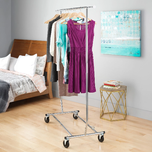 Whitmor Rolling Folding Adjustable Clothing Rack (Width 51-74.5" & Height 66-71") Deal