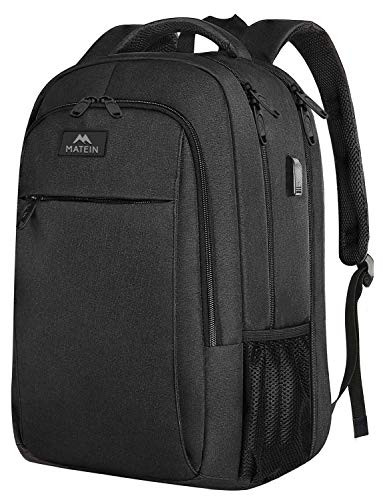 Travel Laptop Backpack with USB Charging Port (Black) 17"