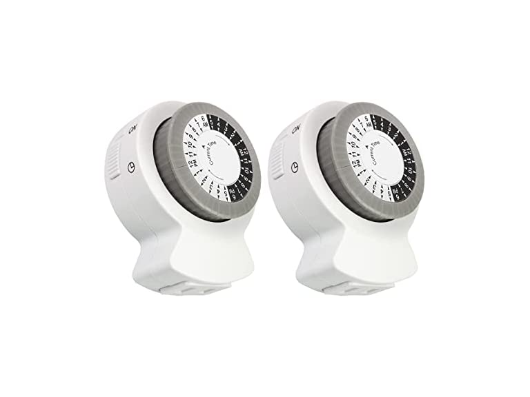 Clear Power 2-Pack Indoor 24 Hour Mechanical Timer with 1 Polarized Outlet