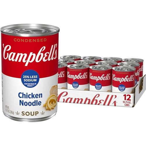 Campbell’s Condensed 25% Less Sodium Chicken Noodle Soup 10.75 oz Can 12 Pack
