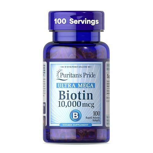 Puritan's Pride Premium Ultra Mega Biotin 10,000mcg 100-Count Dietary Supplement