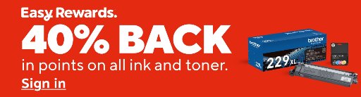 40% Back in Rewards on Ink and Toner