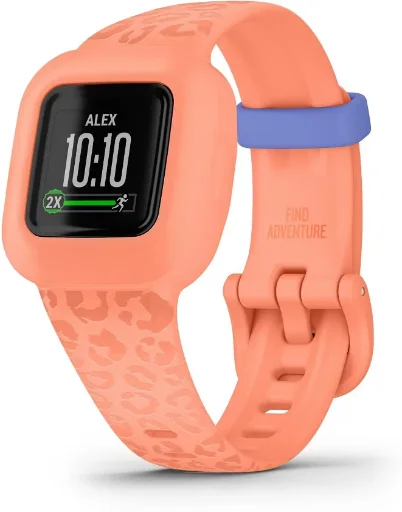 Garmin vivofit jr 3 Kid's Fitness Tracker (Peach Leopard)