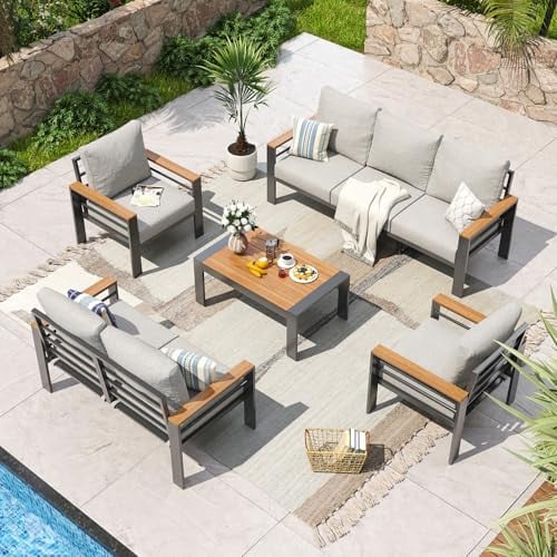 Aoxun Aluminum Patio Furniture Set 7 Seats
