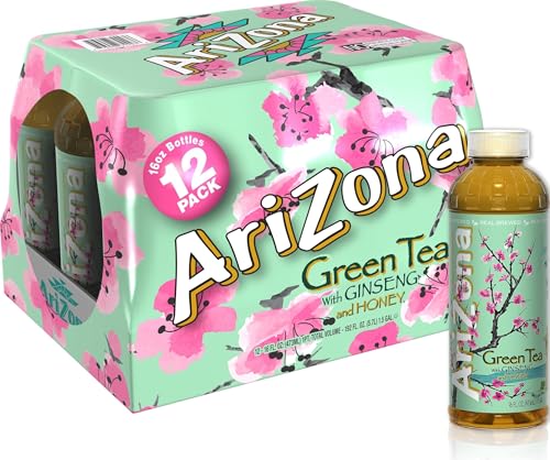 Arizona Green Tea with Ginseng and Honey 16 Fl Oz (12 Pack)