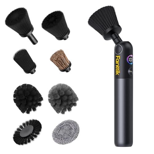 Fanttik Flip G10 Nano AutoCare Cordless Electric Car Interior Detailing Brush with 8 Brush Heads
