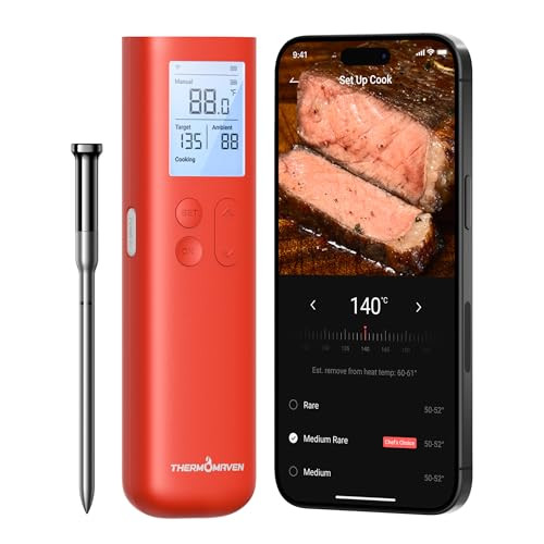 ThermoMaven Smart Bluetooth Wireless Meat Thermometer (±0.5°F Accuracy)