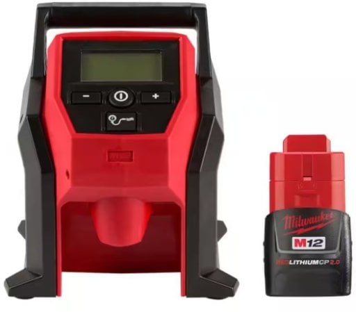 Milwaukee M12 12-Volt Electric Portable Inflator (Tool-Only) with M12 2.0 Ah Compact Battery Pack Deal