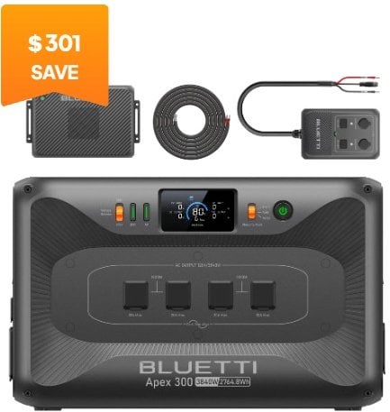 BLUETTI Apex 300 3840W Home Battery Backup with 1200W Charger and 600W DC Hub Deal