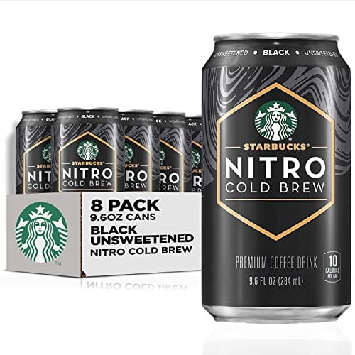 Starbucks RTD Coffee Nitro Cold Brew, Black Unsweetened, 9.6 fl oz Cans (8 Pack) Deal
