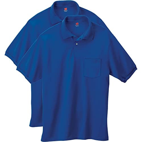 Hanes Men's Short-sleeve Jersey Pocket Polo Shirts 2-Pack Deal