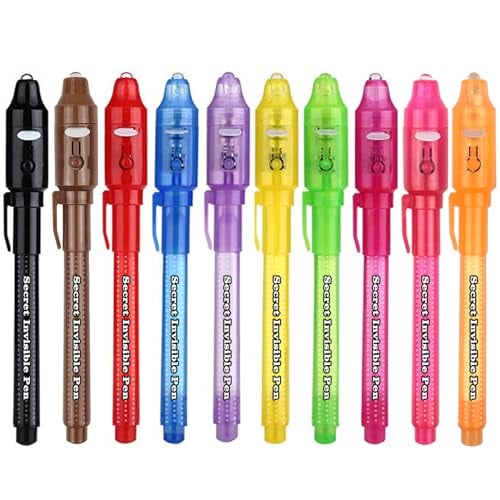 SCStyle Invisible Ink Pens with UV Light, 10-Pack