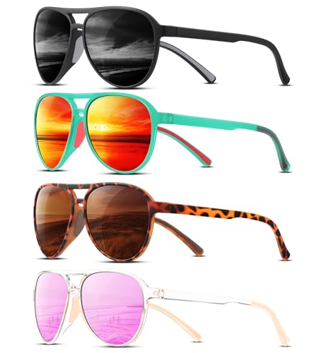 4-Pack Polarized Aviator Sports Style UV400 Protection Sun Glasses Deal